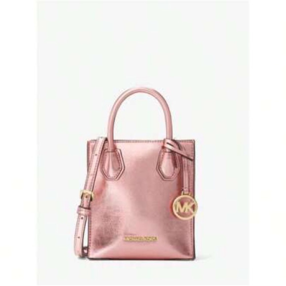 Michael Kors Rose Gold Metallic Tote Bag